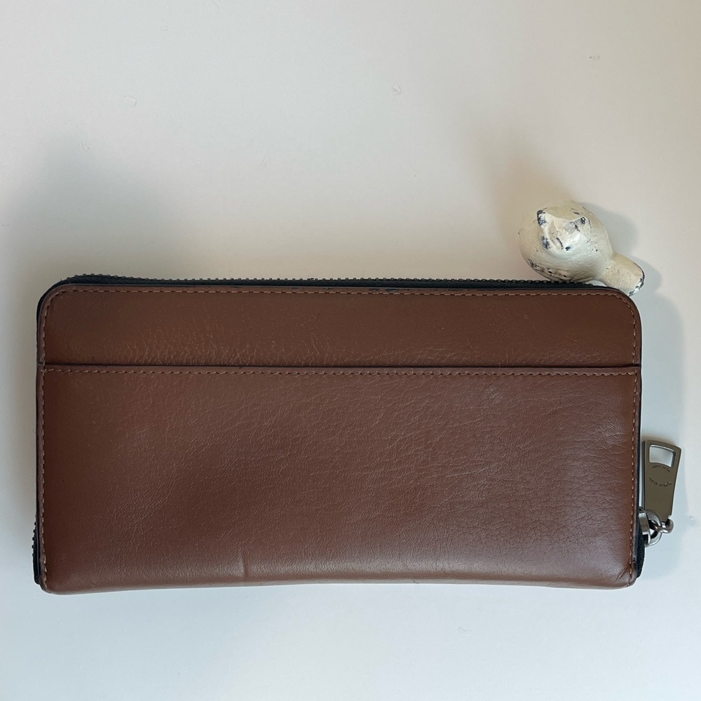 COACH Men's Leather Zip Accordion Wallet - Picture 3 of 16